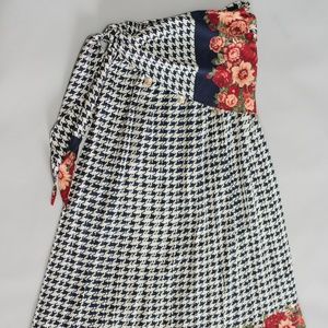 NWOT Korean Houndstooth Accordion Pleat Skirt